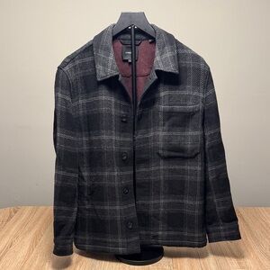 Vince Charcoal Plaid Shirt Jacket